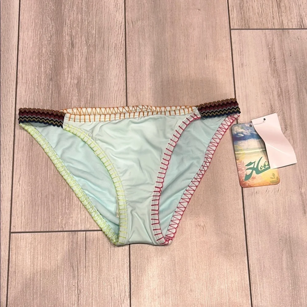Hobie blue embroidery stitch swim bikini bottom size XS